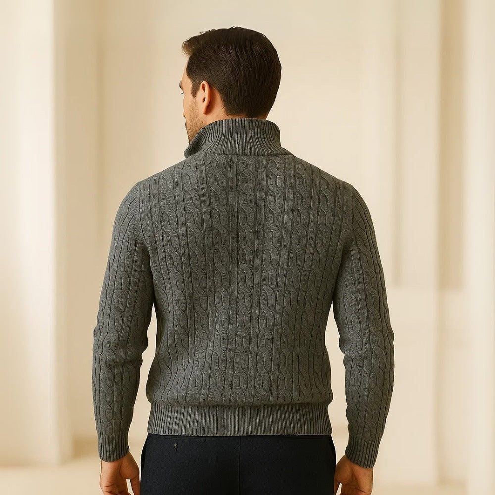 Sweater Fontaine Men’s Knit High Collar Half-Zip