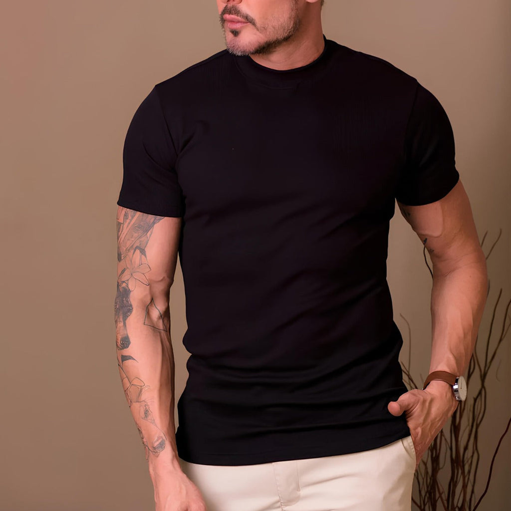 T-shirt Clarence Men’s Ribbed High Collar